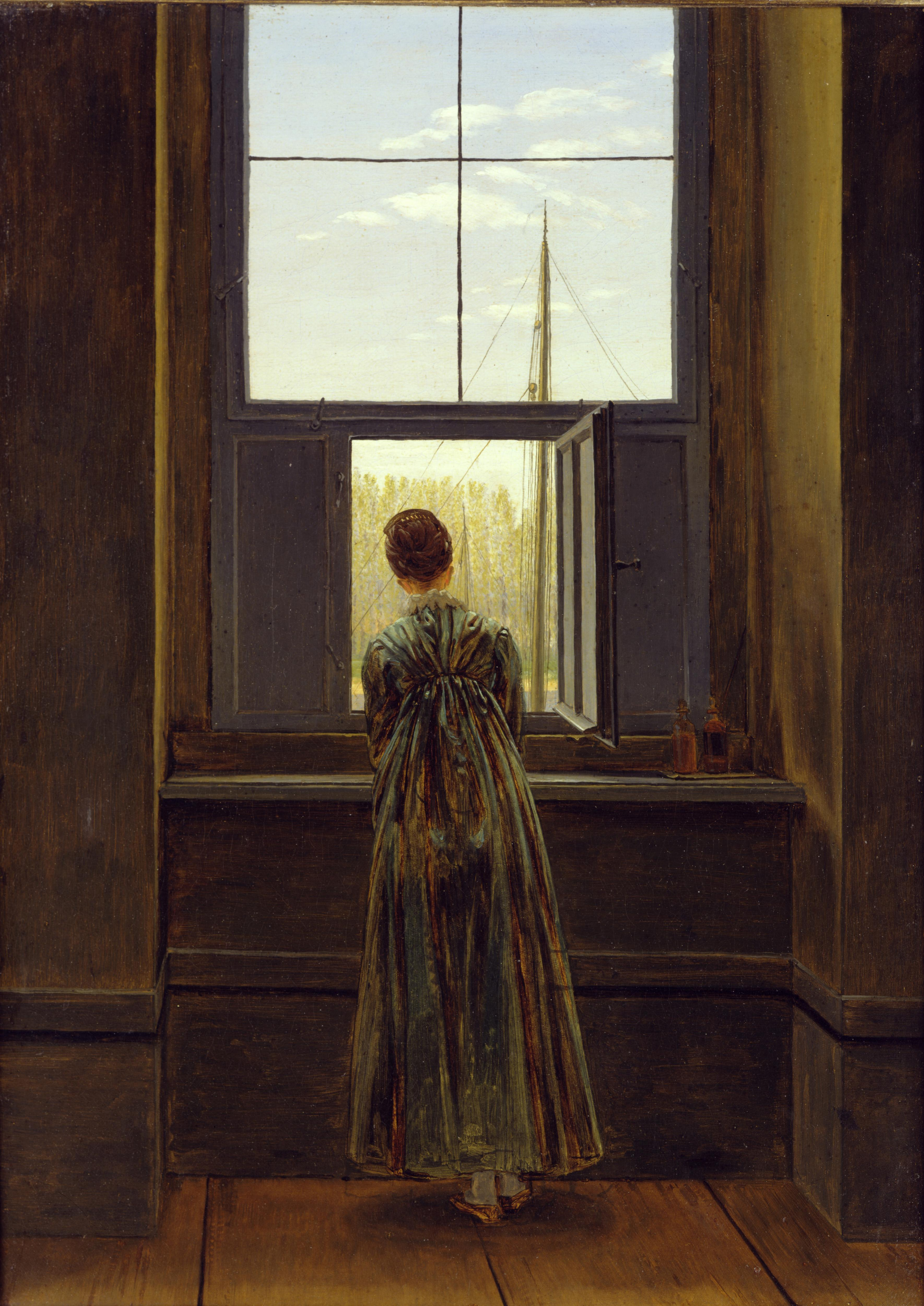 Frau am Fenster — Donna alla finestra (1818–1822), Caspar David Friedrich